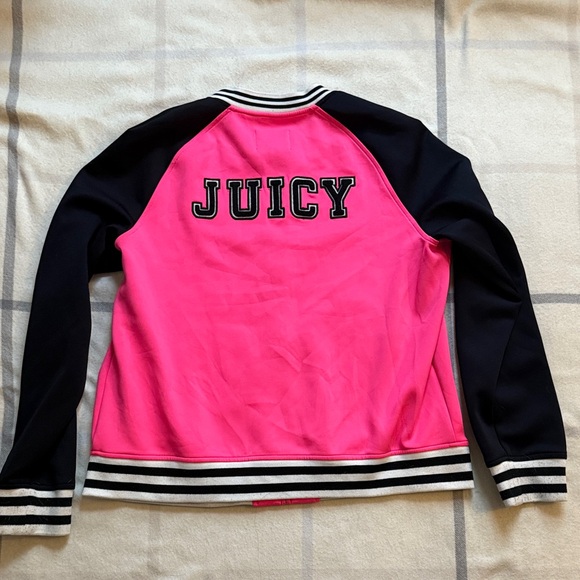 Juicy Couture Retro Pink and Black Bomber Jacket - Picture 2 of 11